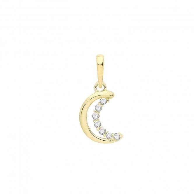 9ct Gold Zirconia Crescent Moon Pendant PN1276Acotis Gold JewelleryPN1276