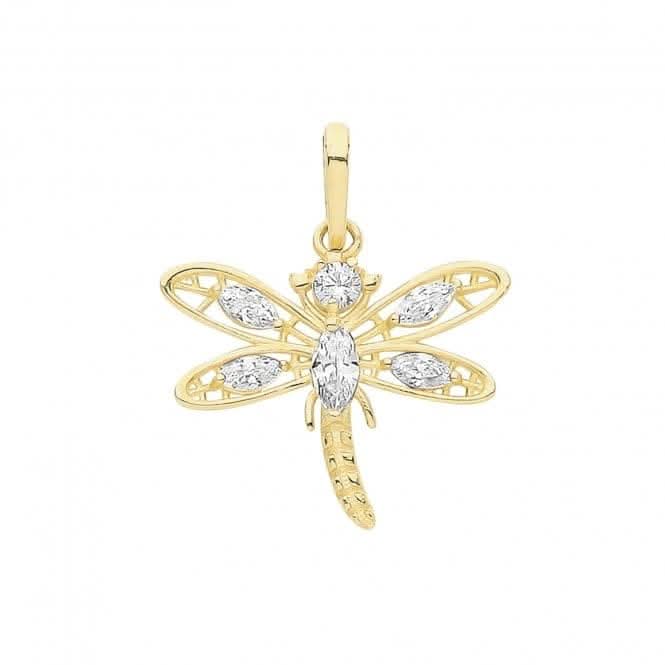 9ct Gold Zirconia Dragonfly Pendant PN1270Acotis Gold JewelleryPN1270
