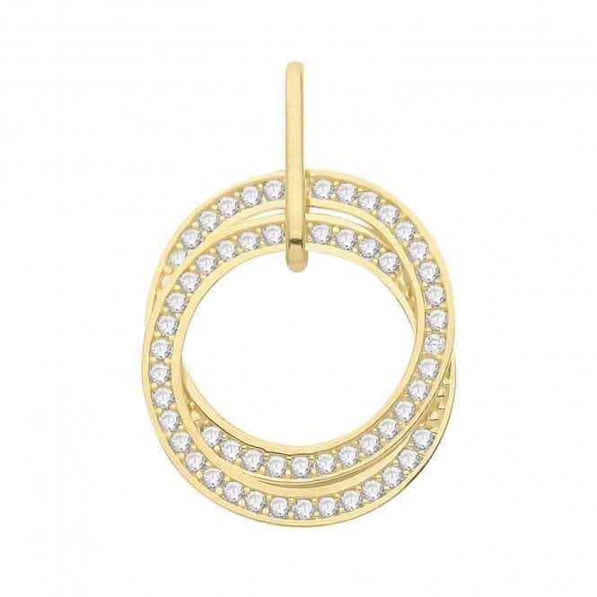 9ct Gold Zirconia Entwined Circles Pendant PN1258Acotis Gold JewelleryPN1258