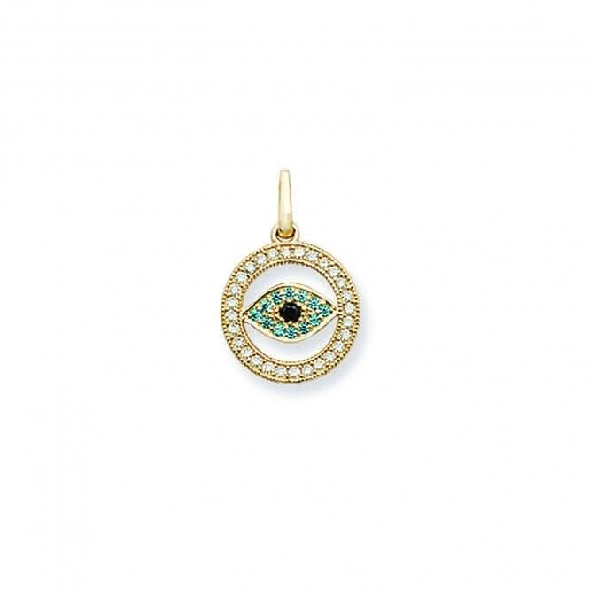 9ct Gold Zirconia Evil Eye Pendant PN1262Acotis Gold JewelleryPN1262