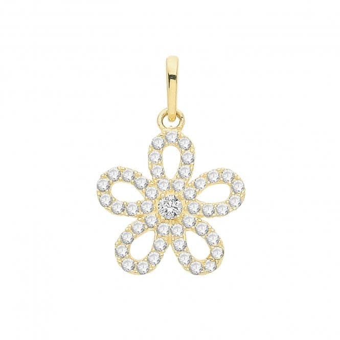 9ct Gold Zirconia Flower Style Pendant PN1260Acotis Gold JewelleryPN1260