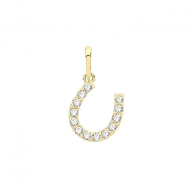 9ct Gold Zirconia Horseshoe Pendant PN1255Acotis Gold JewelleryPN1255