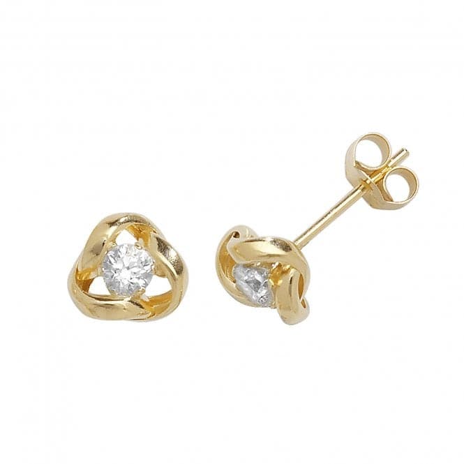 9ct Gold Zirconia Interlocking Studs ES355Acotis Gold JewelleryES355