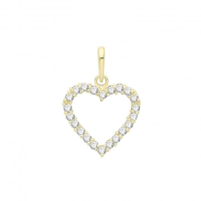 9ct Gold Zirconia Open Heart Pendant PN1253Acotis Gold JewelleryPN1253