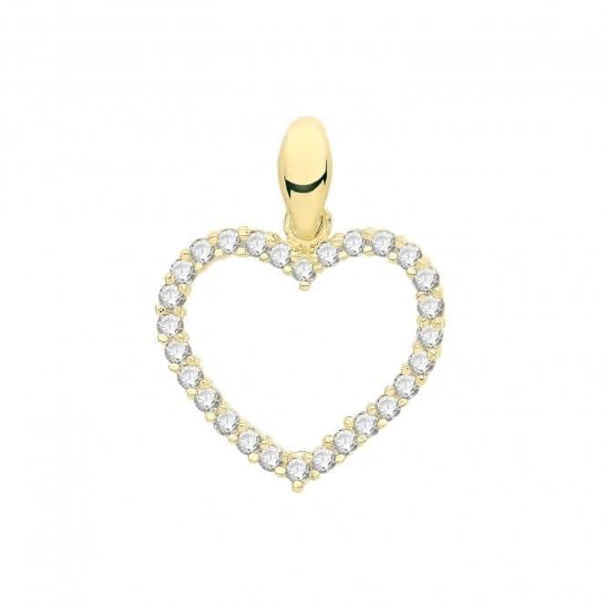 9ct Gold Zirconia Open Heart Pendant PN1254Acotis Gold JewelleryPN1254