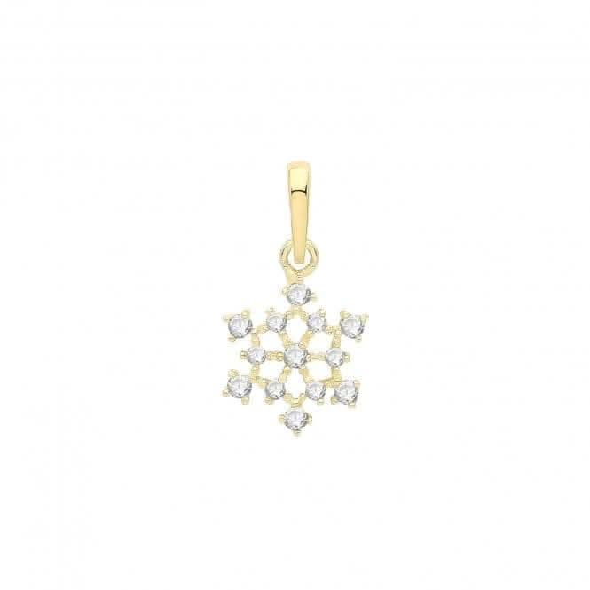 9ct Gold Zirconia Snowflake Pendant PN1265Acotis Gold JewelleryPN1265
