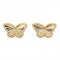 9ct Granulation And Diamond Cut Gold Butterfly Stud Earrings GE2349Elements GoldGE2349