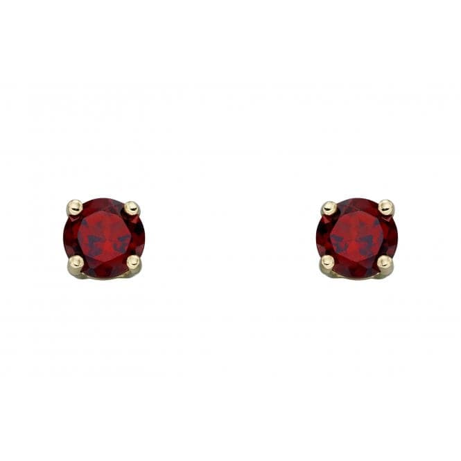 9ct January Garnet 4mm Stud Earrings GE2326Elements GoldGE2326