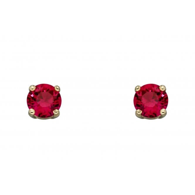 9ct July Created Ruby 4mm Stud Earrings GE2332Elements GoldGE2332