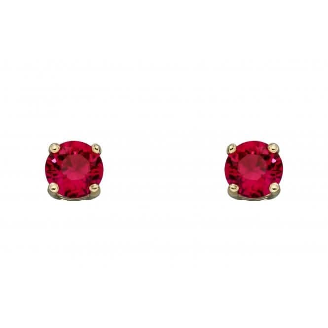9ct July Created Ruby 4mm Stud Earrings GE2332Elements GoldGE2332