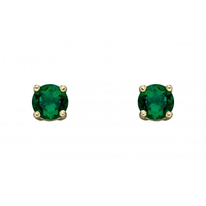 9ct May Created Emerald 4mm Stud Earrings GE2330Elements GoldGE2330