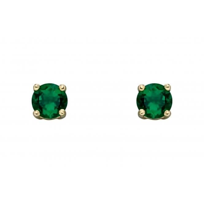 9ct May Created Emerald 4mm Stud Earrings GE2330Elements GoldGE2330
