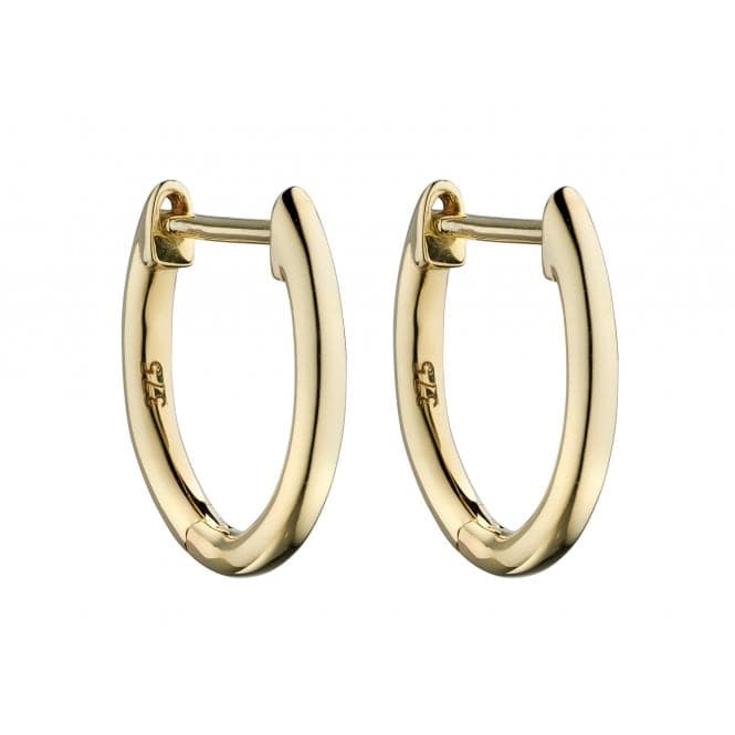 9ct Plain Gold Huggie 13mm Earrings GE2324Elements GoldGE2324