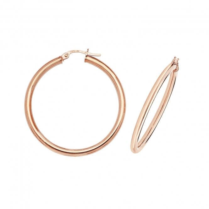 9ct Rose Gold 30mm Hoop Earrings ER531RAcotis Gold JewelleryER531R - 30