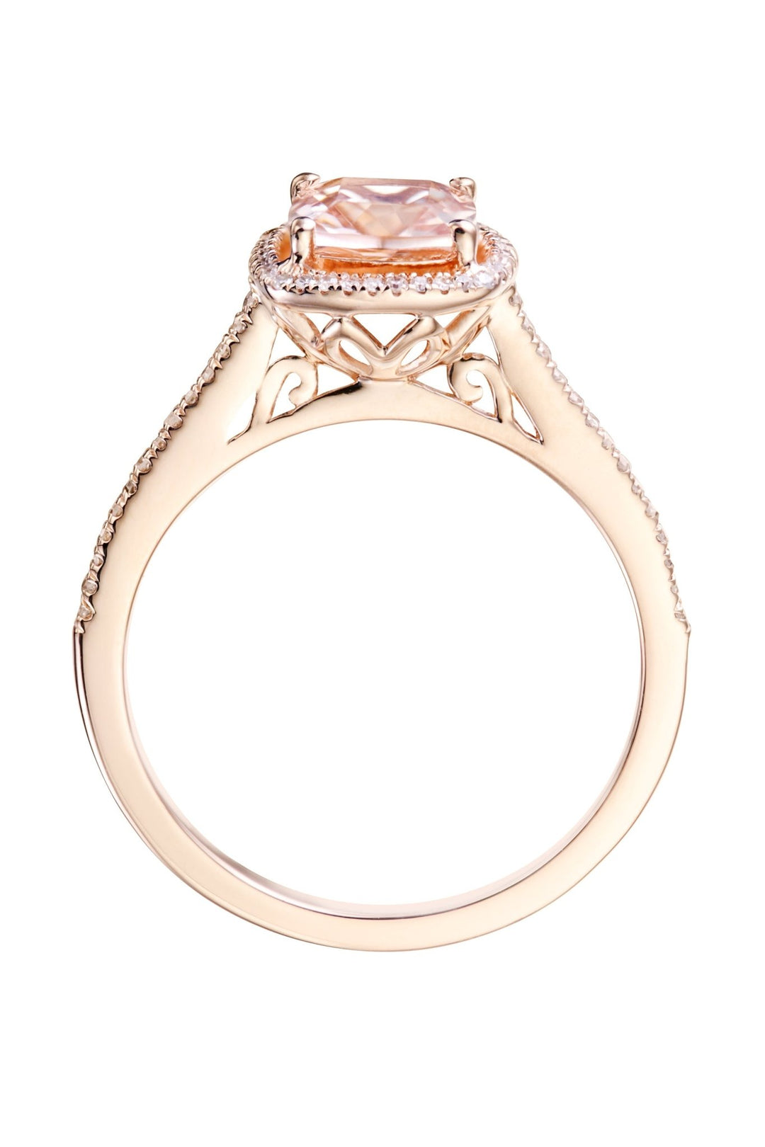 9ct Rose Gold Morganite and 0.12ct Diamond RingThe Fine CollectiveBA0062594 - P