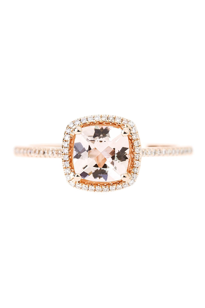 9ct Rose Gold Morganite and 0.12ct Diamond RingThe Fine CollectiveBA0062594 - P