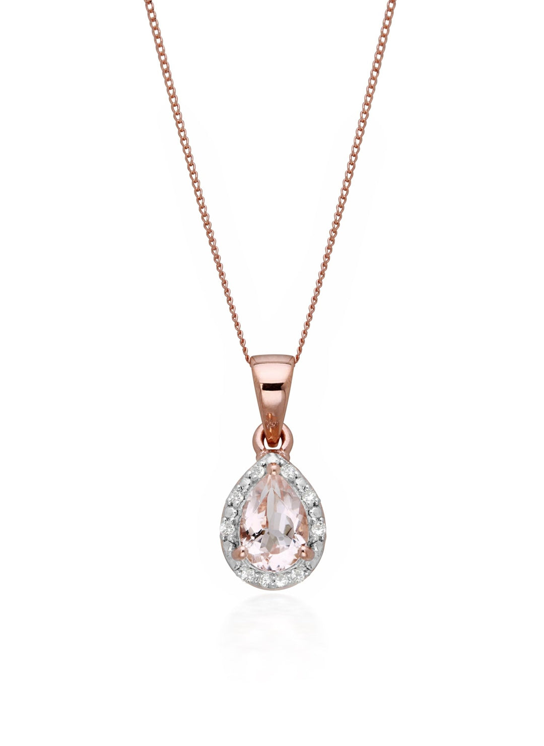 9ct Rose Gold Morganite and Diamond PendantThe Fine CollectiveBA0051175