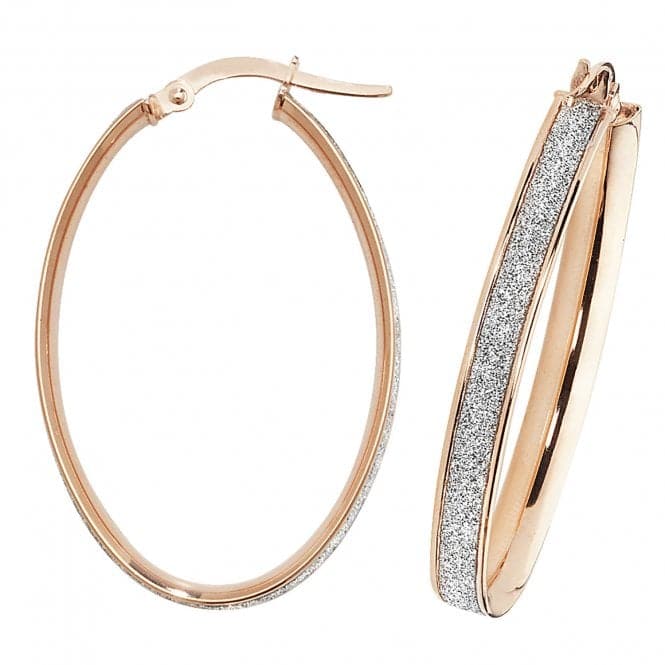 9ct Rose Gold Oval Hoop Earrings ER1023RAcotis Gold JewelleryER1023R - V4