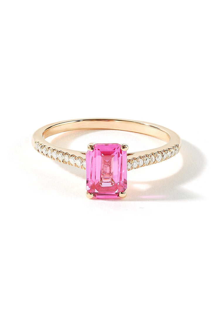 9ct Rose Gold Pink Sapphire and 0.10ct Diamond RingThe Fine CollectiveBA0073762 - N