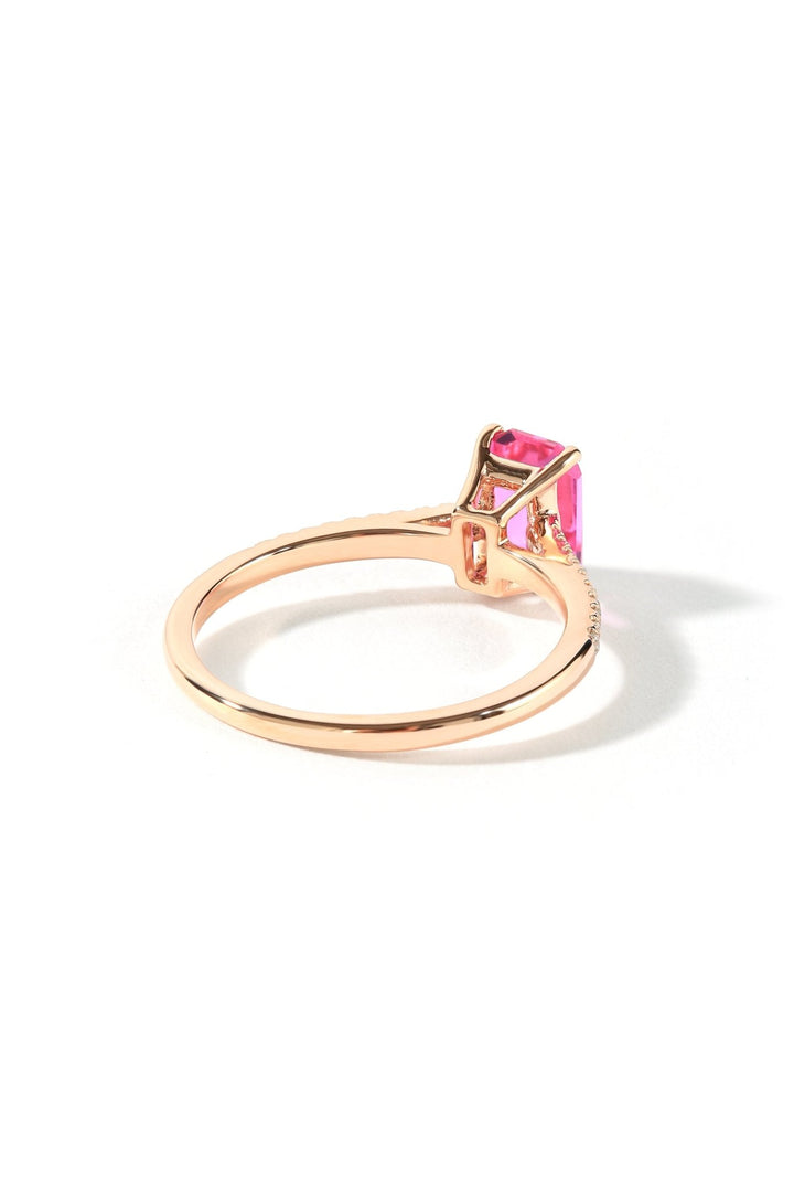 9ct Rose Gold Pink Sapphire and 0.10ct Diamond RingThe Fine CollectiveBA0073762 - N