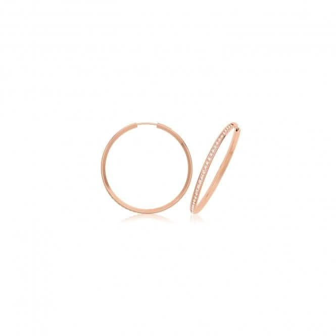 9ct Rose Gold Thin Zirconia Hoops ER1212RAcotis Gold JewelleryER1212R - 30