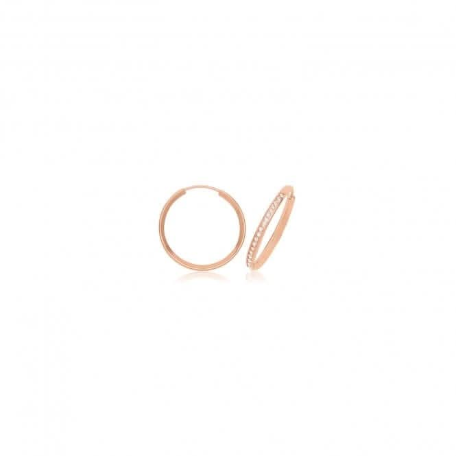 9ct Rose Gold Thin Zirconia Hoops ER1212RAcotis Gold JewelleryER1212R - 15