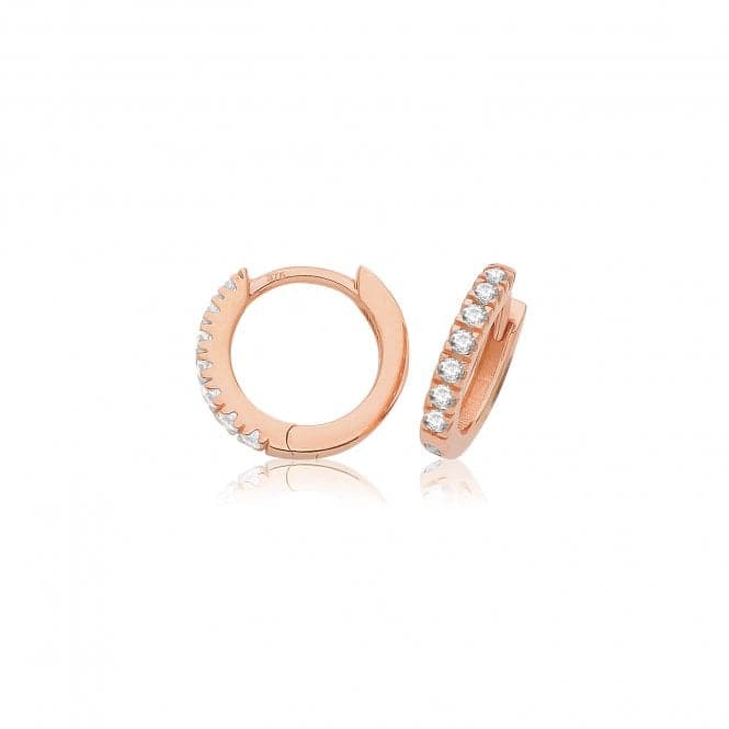 9ct Rose Gold Zirconia Clicker Hoops ES1702RAcotis Gold JewelleryES1702R