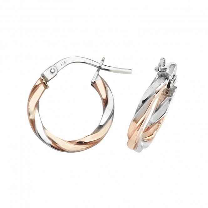 9ct Rose/Wht Gold Oval Hoop Earrings ER1041RWAcotis Gold JewelleryER1041RW - 08