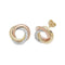 9ct Tricolour Gold Zirconia Stud Earrings ES173Acotis Gold JewelleryES173