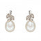 9ct Wg Fresh Water Pearl Diamond Leaf Design Earrings GE2342WElements GoldGE2342W