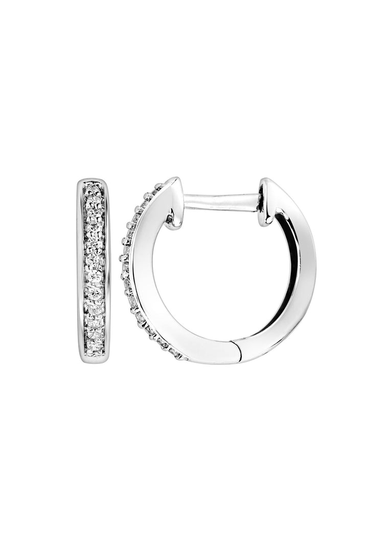 9ct White Gold 0.10ct Diamond Hoop EarringsThe Fine CollectiveBA0063688