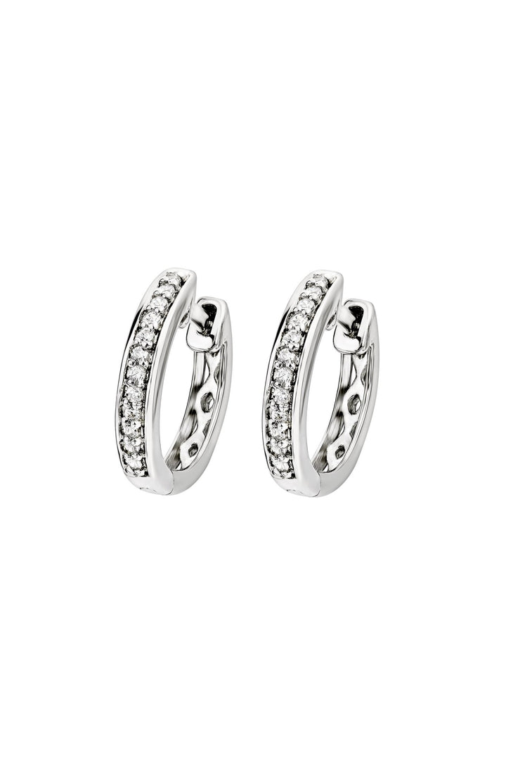 9ct White Gold 0.10ct Diamond Hoop EarringsThe Fine CollectiveBA0063688