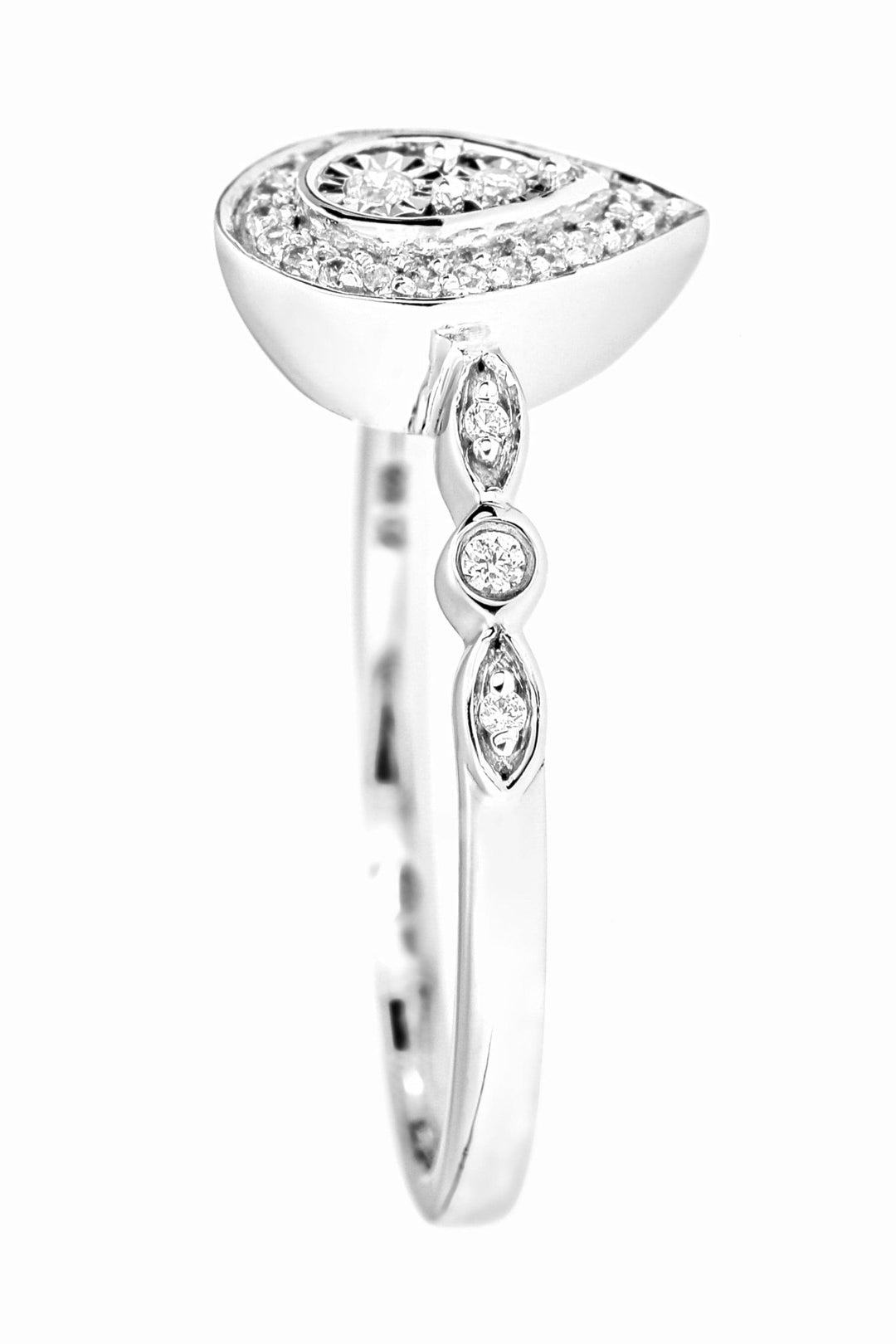 9ct White Gold 0.10ct Diamond Pear RingThe Fine CollectiveBA0060133 - P