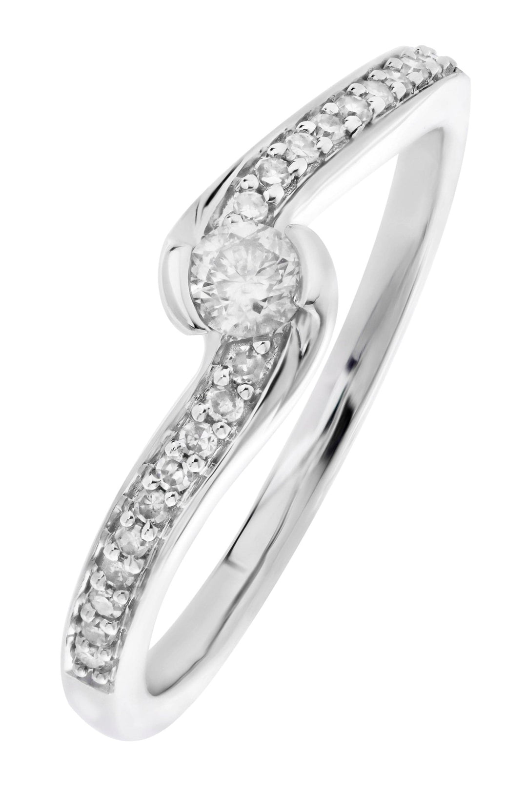 9ct White Gold 0.20ct Diamond Engagement RingThe Fine CollectiveBA0072409 - N