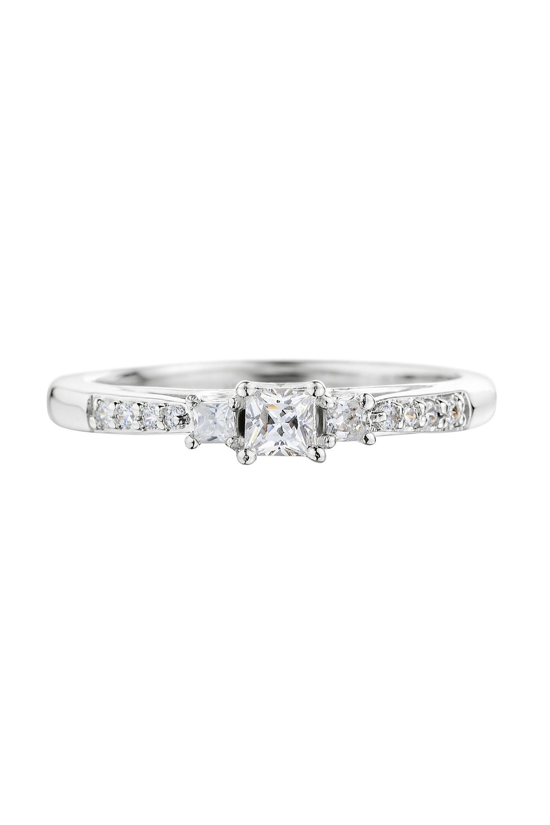 9ct White Gold 0.23ct Three Stone Princess Cut Diamond RingThe Fine CollectiveBA0060240 - N