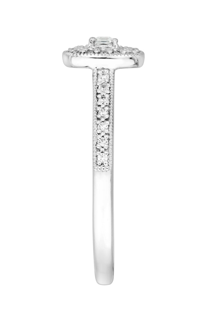 9ct White Gold 0.24ct Diamond Princess Cut RingThe Fine CollectiveBA0059666 - L