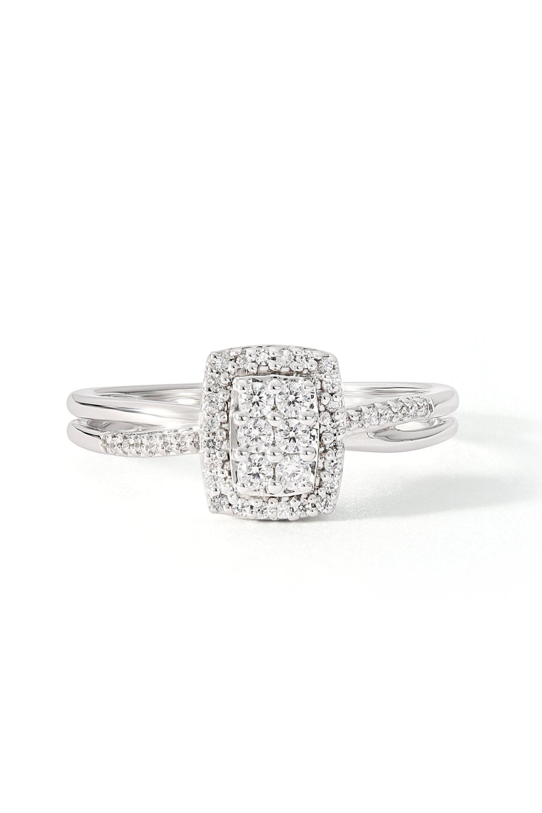 9ct White Gold 0.25ct Diamond Pave Engagement RingThe Fine CollectiveBA0063609 - P