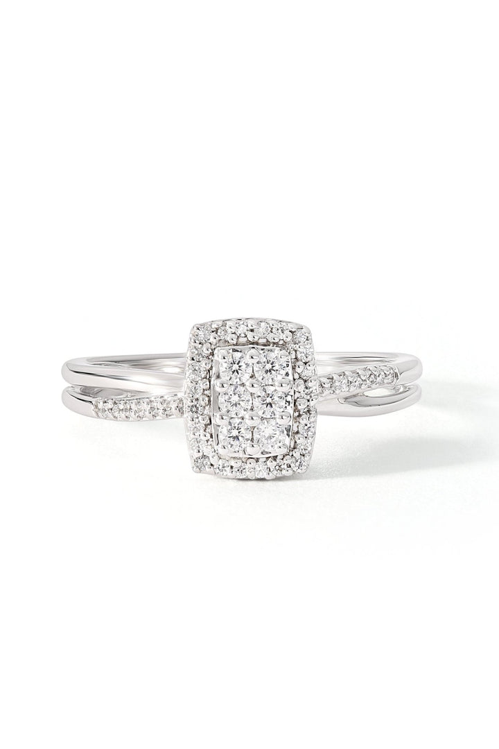 9ct White Gold 0.25ct Diamond Pave Engagement RingThe Fine CollectiveBA0063609 - P