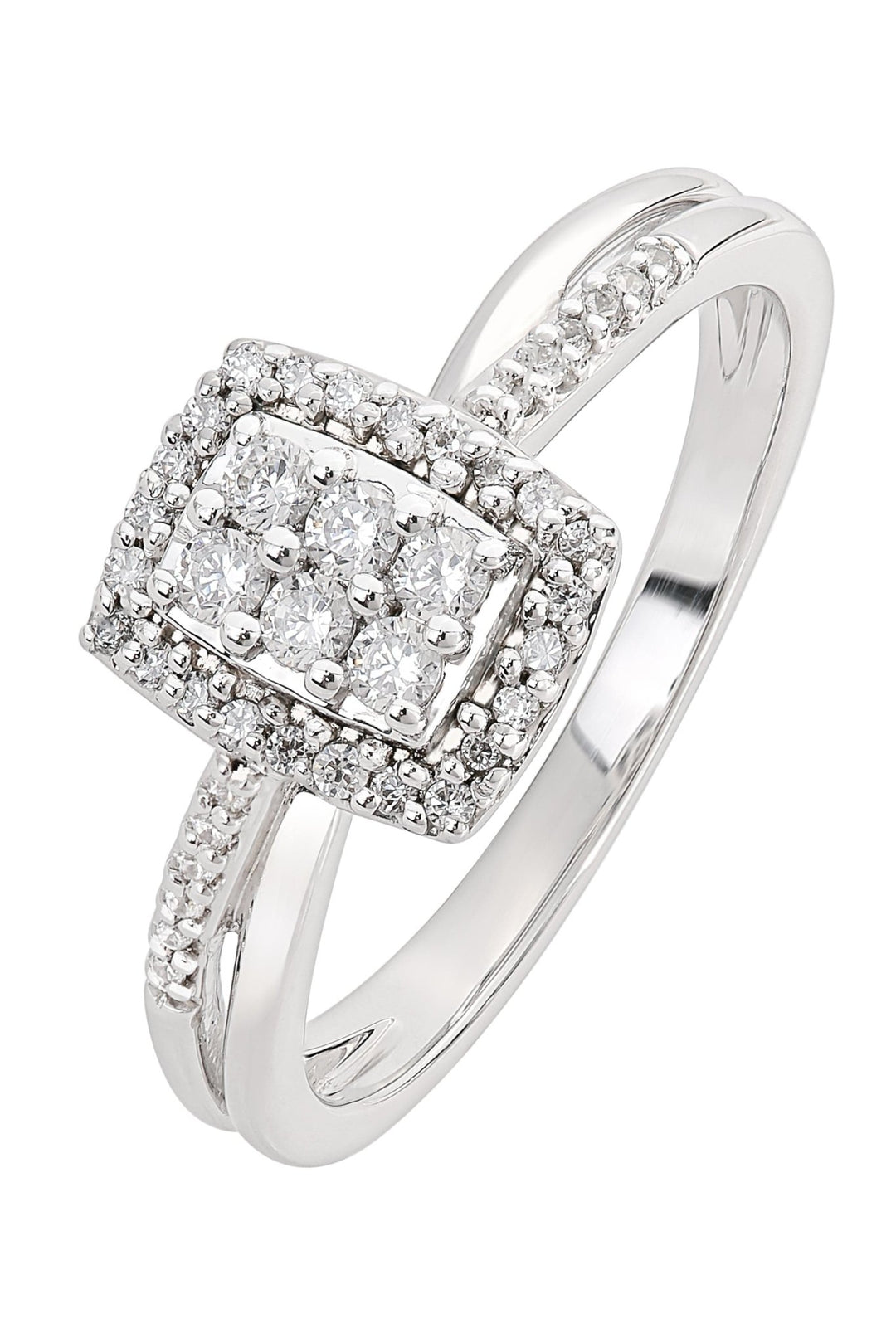 9ct White Gold 0.25ct Diamond Pave Engagement RingThe Fine CollectiveBA0063609 - P