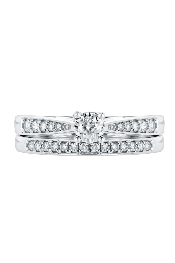 9ct White Gold 0.30ct Diamond Bridal Set RingThe Fine CollectiveBA0063766 - L