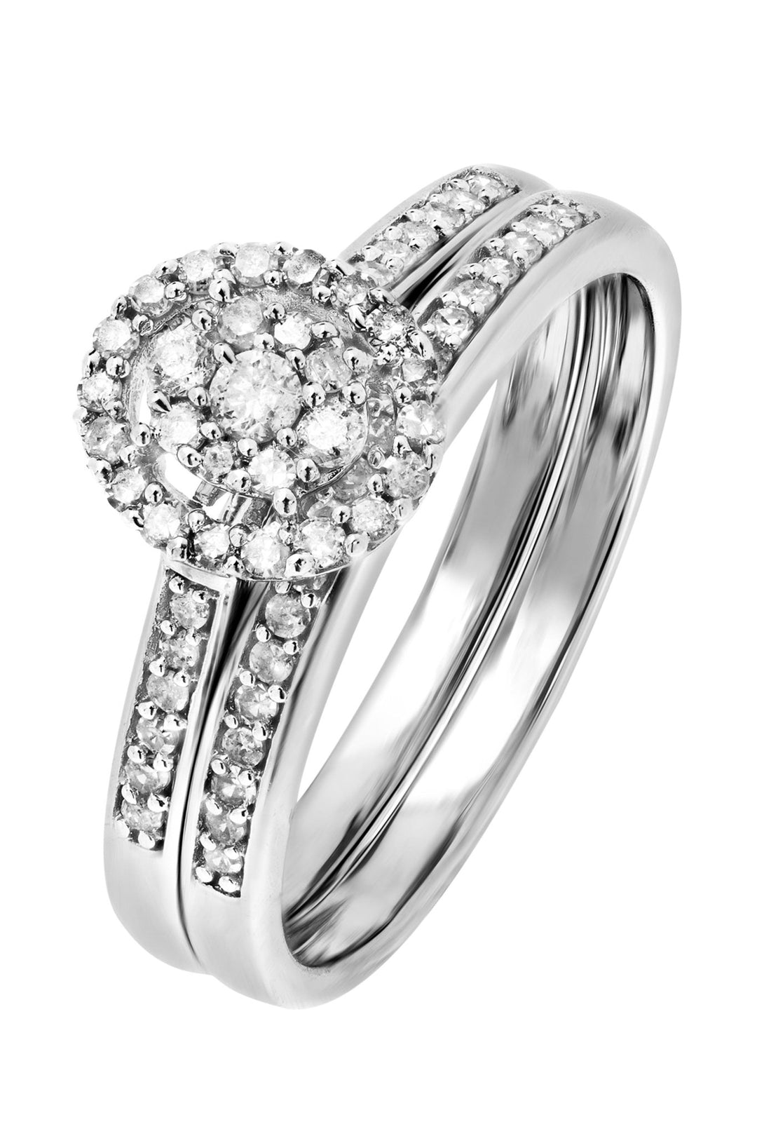 9ct White Gold 0.30ct Diamond Bridal Set RingThe Fine CollectiveBA0063894 - L