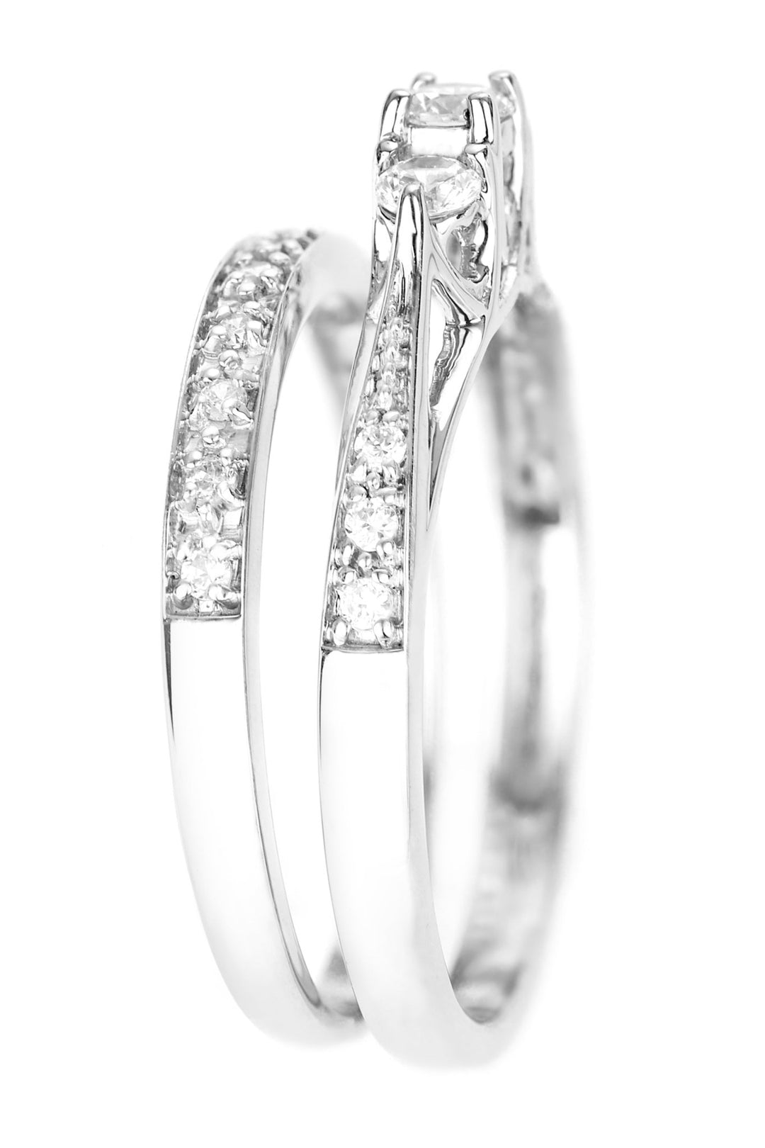 9ct White Gold 0.30ct Diamond Three Stone Bridal Set RingThe Fine CollectiveBA0062714 - P