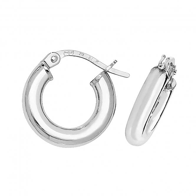 9ct White Gold 08mm Hoop Earrings ER380WAcotis Gold JewelleryER380W