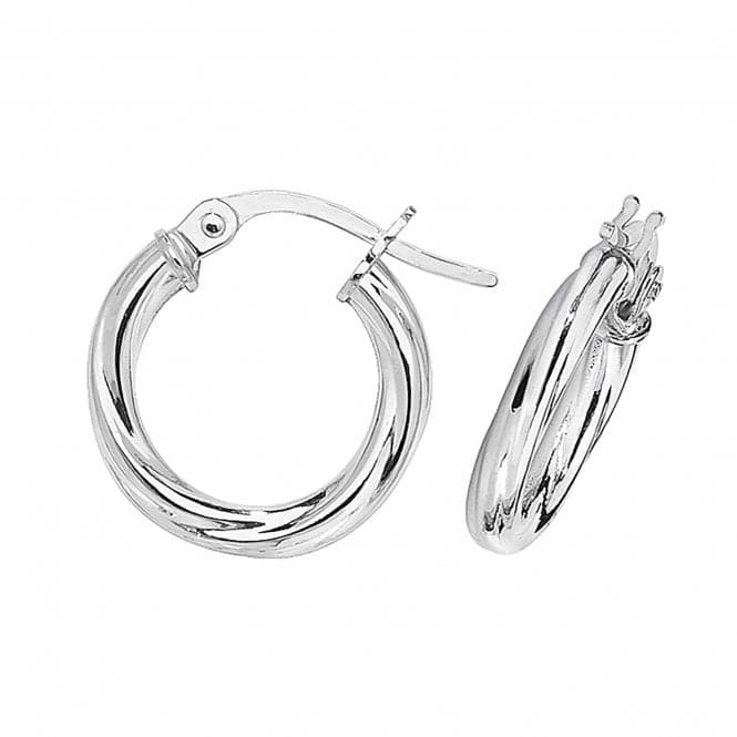 9ct White Gold 10mm Hoop Earrings ER348WAcotis Gold JewelleryER348W