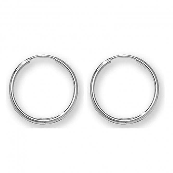 9ct White Gold 14mm Sleepers ES111WAcotis Gold JewelleryES111W