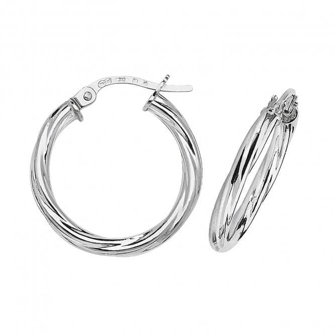 9ct White Gold 15mm Hoop Earrings ER349WAcotis Gold JewelleryER349W