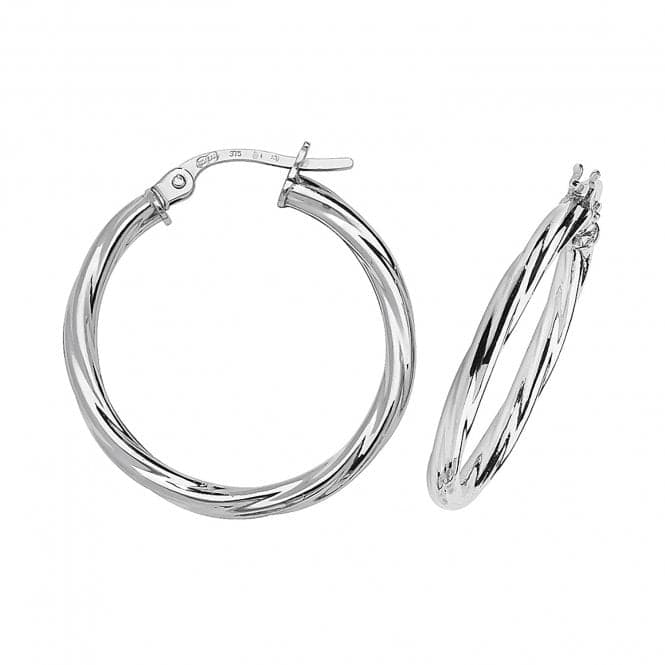 9ct White Gold 20mm Hoop Earrings ER350WAcotis Gold JewelleryER350W