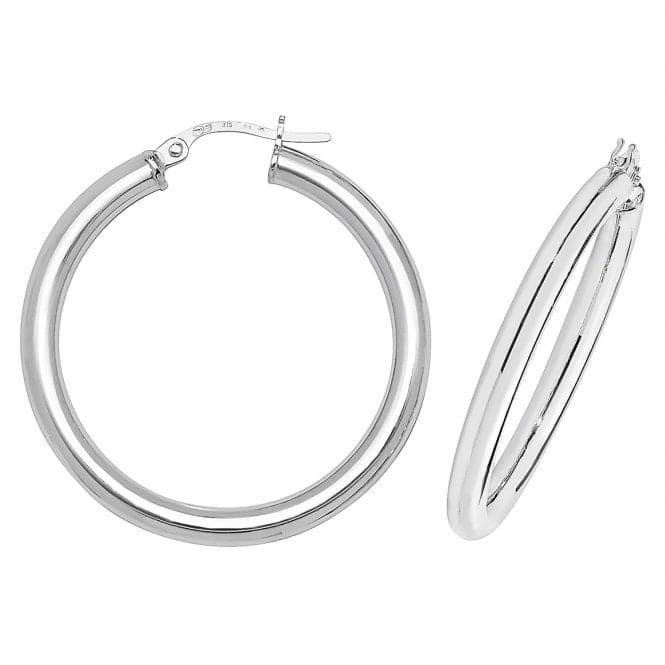 9ct White Gold 25mm Hoop Earrings ER384WAcotis Gold JewelleryER384W