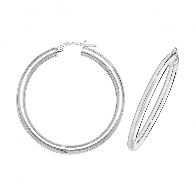 9ct White Gold 30mm Hoop Earrings ER524WAcotis Gold JewelleryER524W