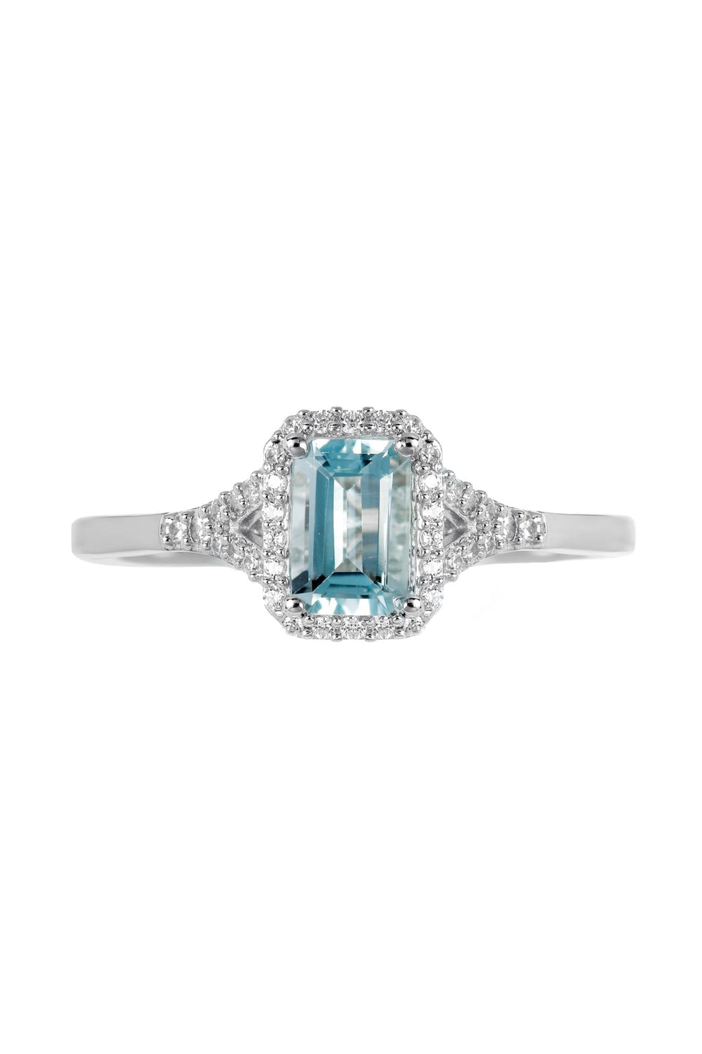 9ct White Gold Aquamarine and 0.12ct Diamond RingThe Fine CollectiveBA0071018 - N